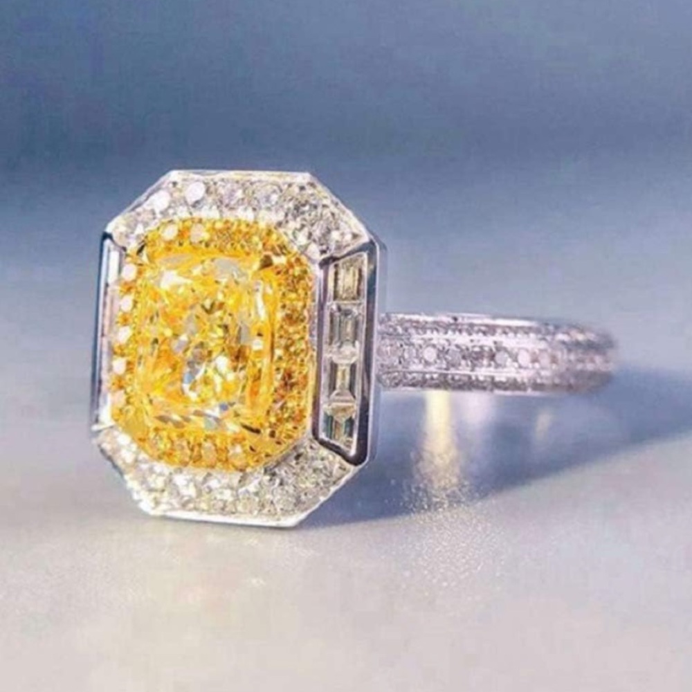 LUXURY✨ 925 Sterling Silver Citrine Ring